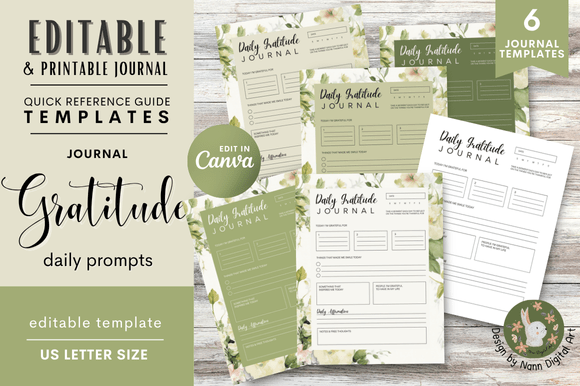 Download Daily Gratitude Journal Templates Floral - Gratitude journal Collection