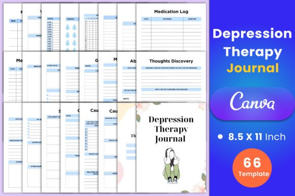Download Depression Therapy Journal, Canva - Depression therapy journal Collection