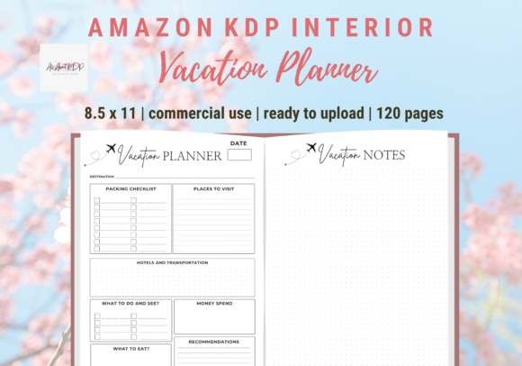 Download Vacation Planner KDP Template Interior - Kdp template Collection