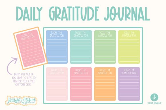 Download Daily Gratitude Journal Cards Printable - Gratitude journal Collection