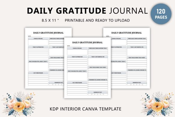 Download Daily Gratitude Journal Canva Template - Gratitude journal Collection