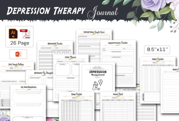 Download Depression Therapy Journal Bundle Sheets - Premium Resources