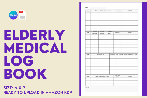 Download Elderly Medical Log Book - KDP Template - Kdp template Collection