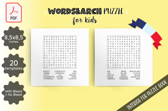 Download 20 WordSearch Puzzle KDP Template French - Kdp template Collection