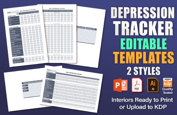 Download Depression Tracker Editable KDP Template - Kdp template Collection