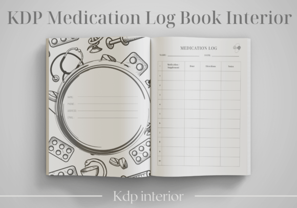 Download KDP Medication Log Book Interior - Log book interior Collection