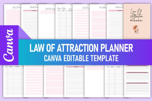 Download Law of Attraction Planner Canva Template - Law of attraction planner Collection
