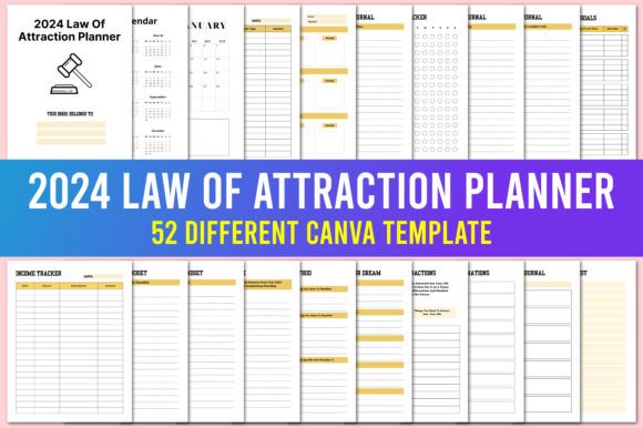 Download 2024 Law of Attraction Planner Canva - Law of attraction planner Collection