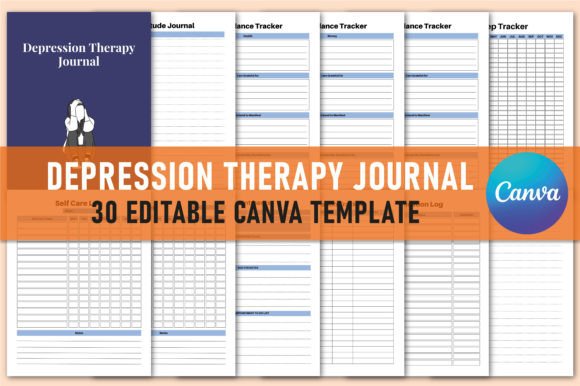 Download Depression Therapy Journal for Canva - Depression therapy journal Collection