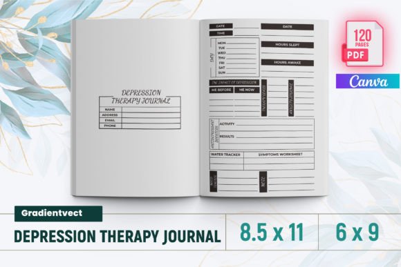 Download (KDP) Depression Therapy Journal Canva - Depression therapy journal Collection