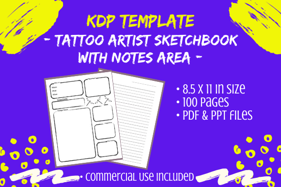 Download KDP Template - Tattoo Artist Sketch Book - Kdp template Collection