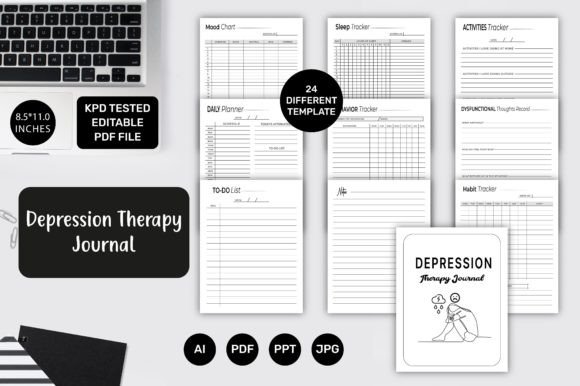 Download Editable KDP Depression Therapy Journal - Premium Resources