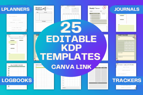 Download 25 Editable KDP Templates Canva Link - Kdp template Collection